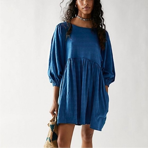 FP Beach Get Obsessed Babydoll Dress in Sky NWT | size XS - Picture 9 of 9
